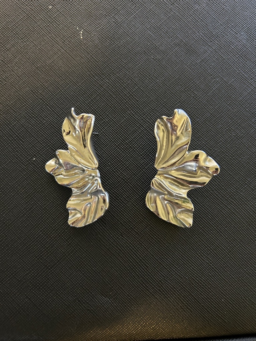 Silver Leaf Statement Earrings